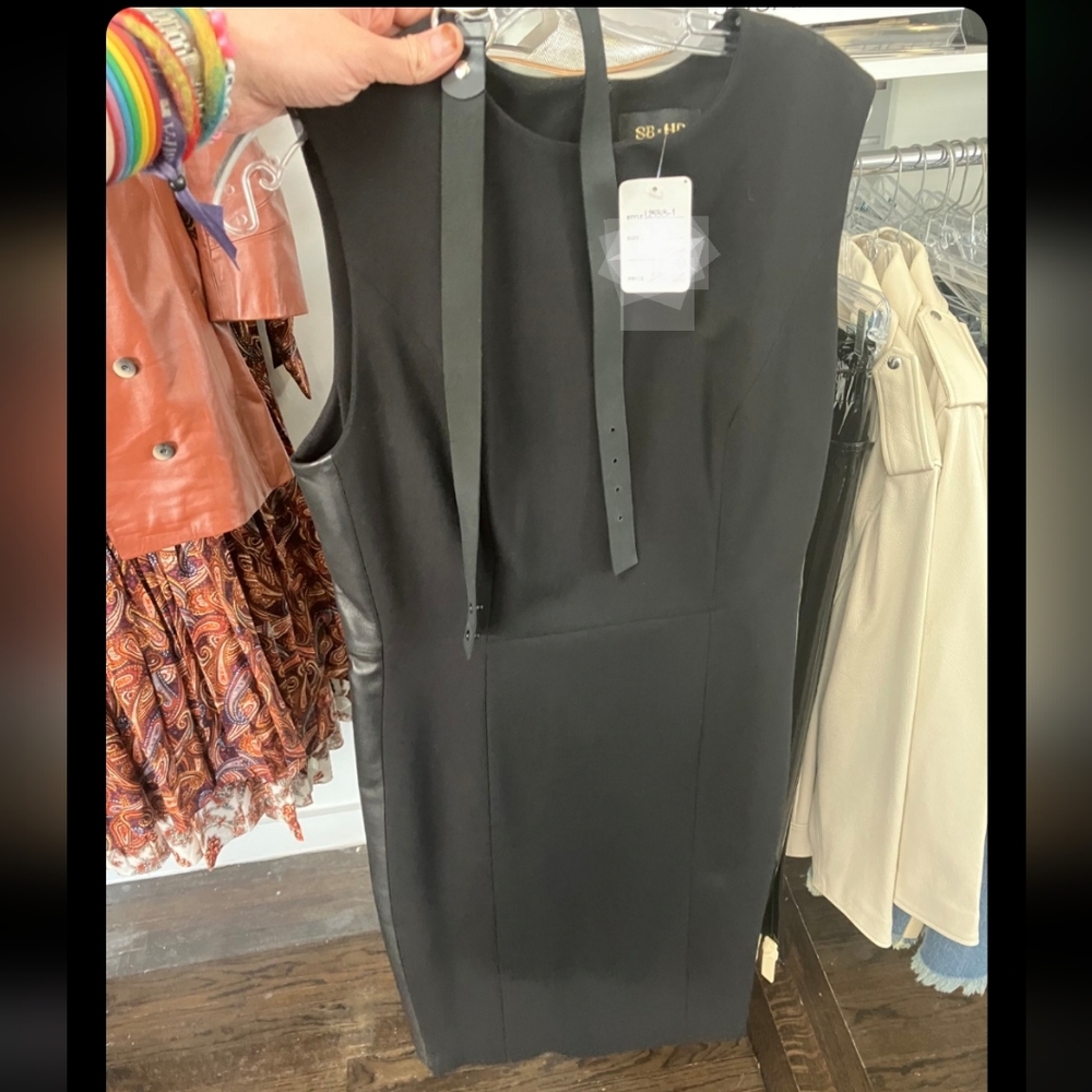 Nwt Susan Bender X Heather Dubrow Belted Dress With Side Leather Panels